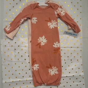 Carter's Pink Floral Baby Gown 2 piece